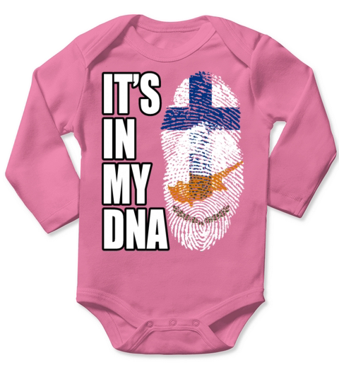 Finland And Cypriot Mix Heritage DNA Flag Long Sleeve Baby One-Piece