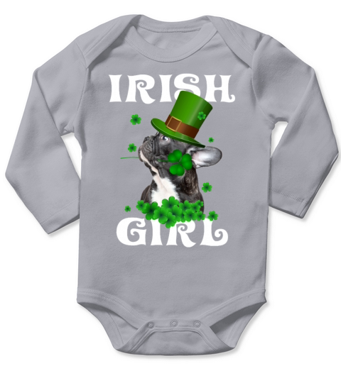 Frenchie Saint Patricks Day Gift For Frenchies Long Sleeve Baby One-Piece