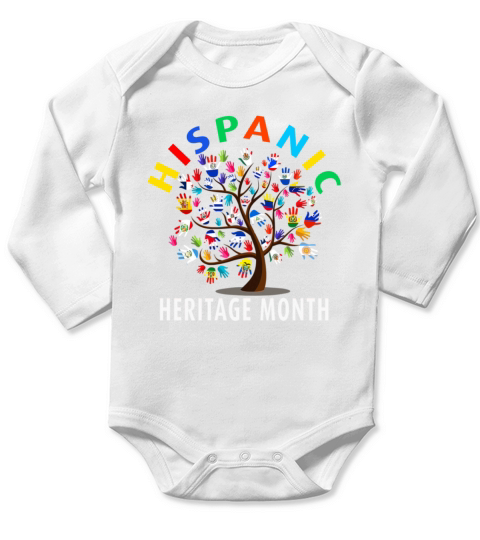 Hispanic Heritage Month Latino Countries Flags Sun Long Sleeve Baby One-Piece
