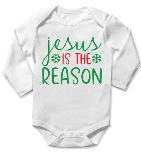 Jesus Is The Reason Christmas Long Sleeve Baby One-Piece