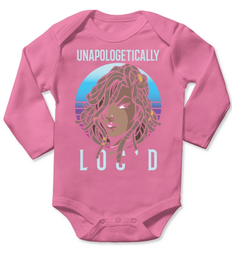 Locd Up Afro Hair Black American African Girl Long Sleeve Baby One-Piece