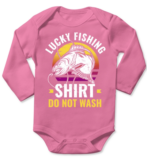 Lucky Fishing Shirt for Fish Hunter and Fisherman Long Sleeve Baby One-Piece