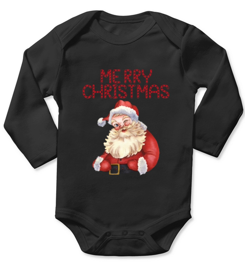 Merry Christmas Funny Santa Long Sleeve Baby One-Piece