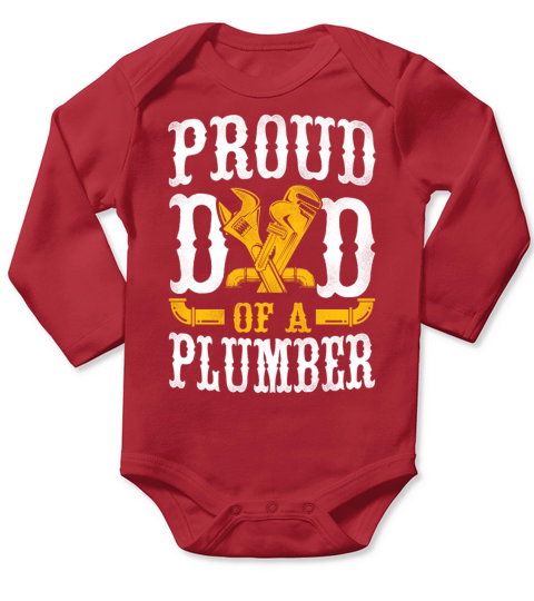 Plumbing Plumber Dad Vintage Proud Long Sleeve Baby One-Piece