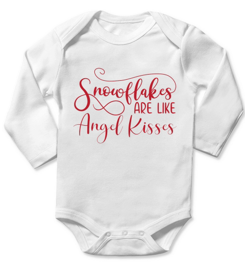Snowflakes Are Like Angel Kisses Long Sleeve Baby One-Piece