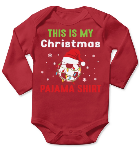 Soccer Ball Christrmas Pajama Santa Long Sleeve Baby One-Piece