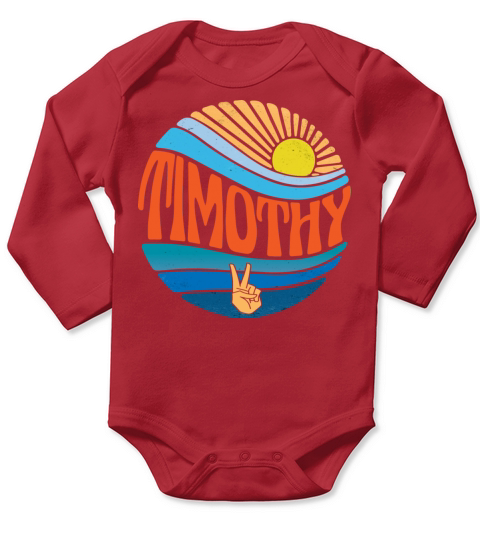 Timothy Shirt Vintage Sunset Timothy Groovy Tie Long Sleeve Baby One-Piece