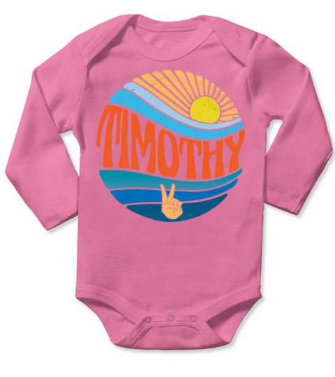 Timothy Shirt Vintage Sunset Timothy Groovy Tie Long Sleeve Baby One-Piece