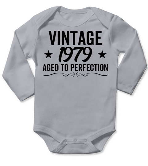 Vintage 1979 Aged To Perfection Long Sleeve Baby One-Piece