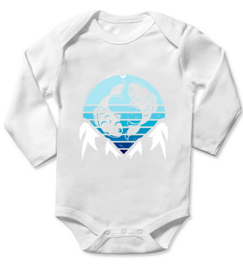 Zodiac Pisces Star Sign Long Sleeve Baby One-Piece