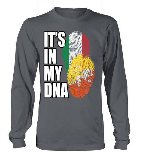 Bhutanese And Italian Mix Heritage DNA Flag Long sleeved Unisex