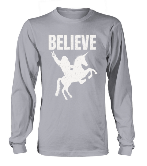 Bigfoot Riding A Unicorn Long sleeved Unisex