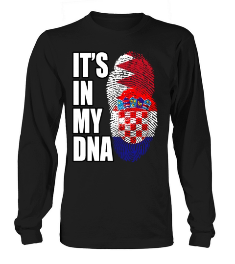 Croatian And Bahraini Mix Heritage DNA Flag Long sleeved Unisex