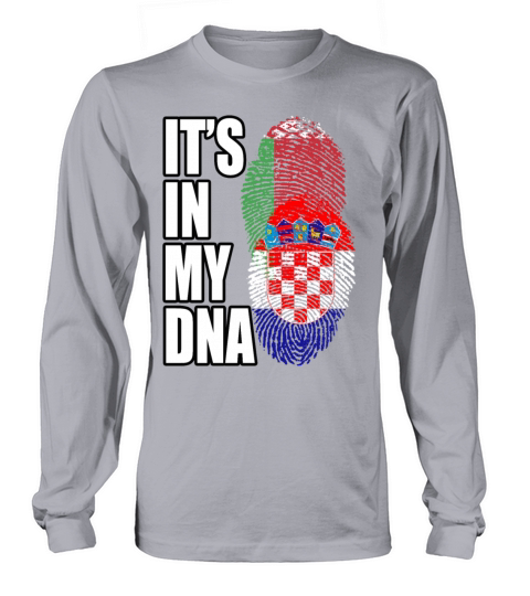 Croatian And Belarusian Mix Heritage DNA Flag Long sleeved Unisex