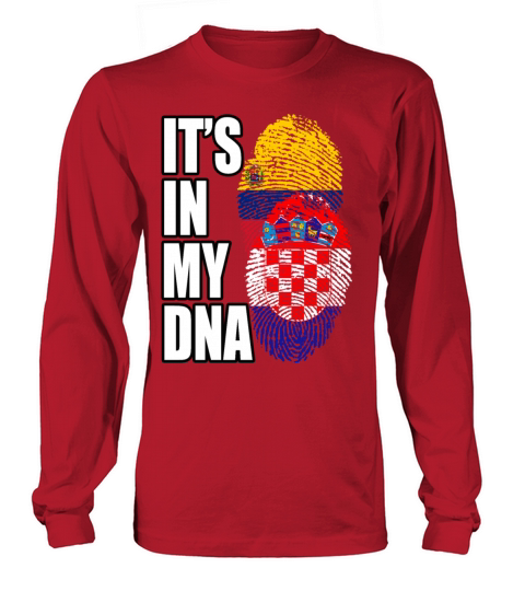 Croatian And Venezuelan Mix Heritage DNA Flag Long sleeved Unisex