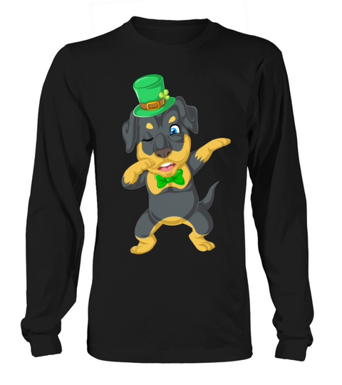 dabbing rottweiler st patricks day Long sleeved Unisex