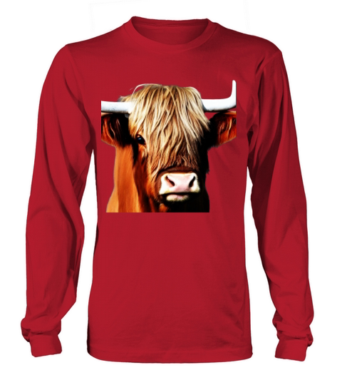 Highland Cattle Design Farmer imprint cow Long sleeved Unisex