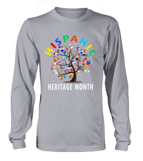 Hispanic Heritage Month Latino Countries Flags Sun Long sleeved Unisex