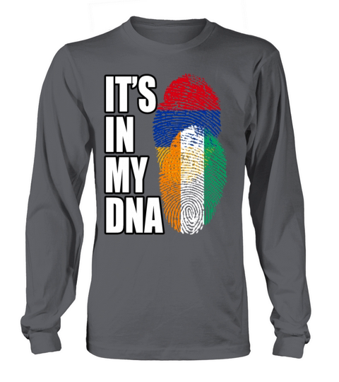 Ivorian And Armenian Mix Heritage DNA Flag Long sleeved Unisex