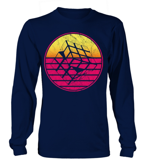 Rubix Cube Vintage Sunset Speed Cubing Youth Math Long sleeved Unisex