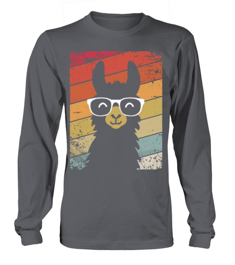 Vintage Llama Retro Colorful Alpaca Long sleeved Unisex