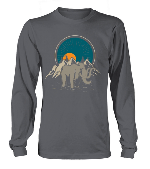 Vintage Mountains Nature Mammoth Long sleeved Unisex