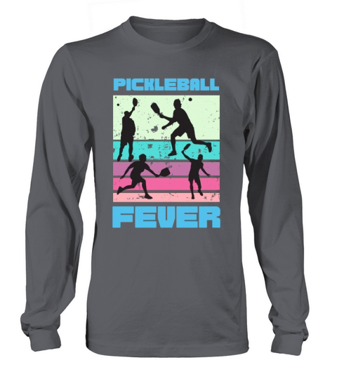 Vintage retro Pickleball fever blue and pink comp Long sleeved Unisex