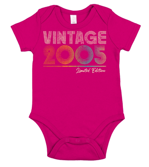 18 Years Old Vintage 2005 18th Birthday Gifts Short Sleeve Baby One-Piece