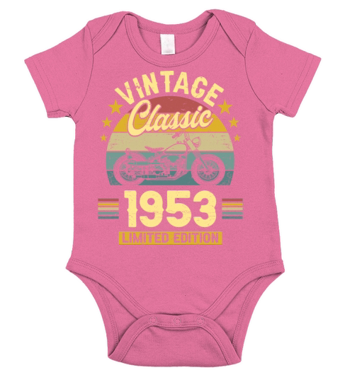 1953 70 Years Old Vintage 70th Birthday Short Sleeve Baby One-Piece