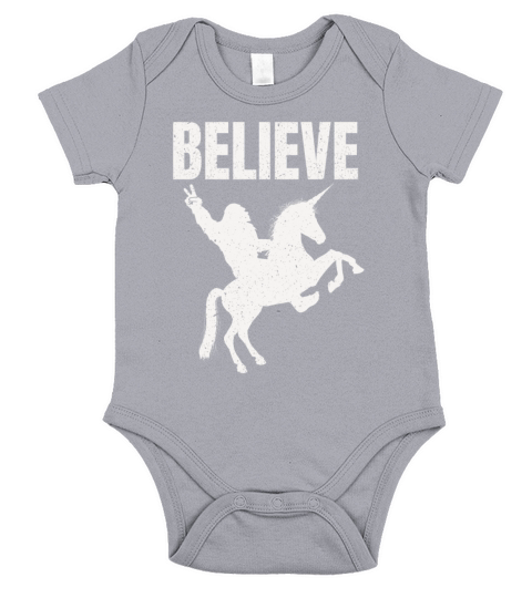 Bigfoot Riding A Unicorn Short Sleeve Baby One-Piece