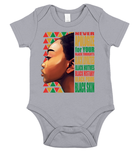 BLM Melanin Pride Never Apologize Black History Short Sleeve Baby One-Piece