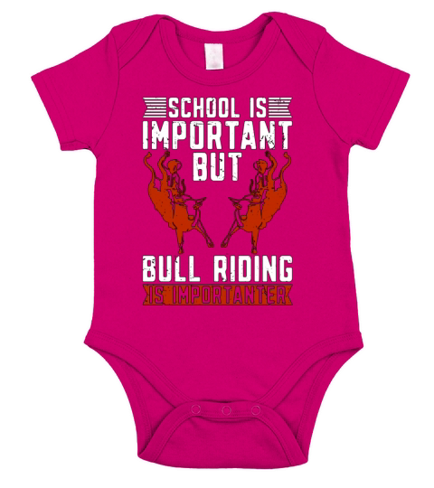 Bull Riding School Is Important Loves Bucking Bull Short Sleeve Baby One-Piece