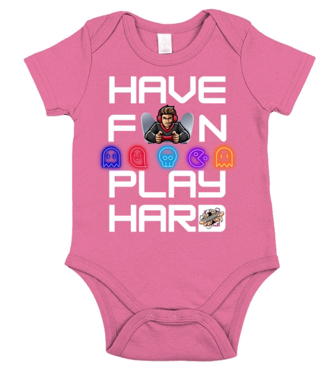 cool funny gamer have fun playing hard Short Sleeve Baby One-Piece