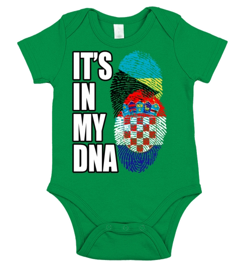 Croatian And Bahamian Mix Heritage DNA Flag Short Sleeve Baby One-Piece