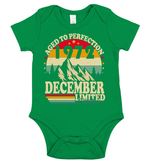 December 1972 Vintage Retro Birthday Short Sleeve Baby One-Piece