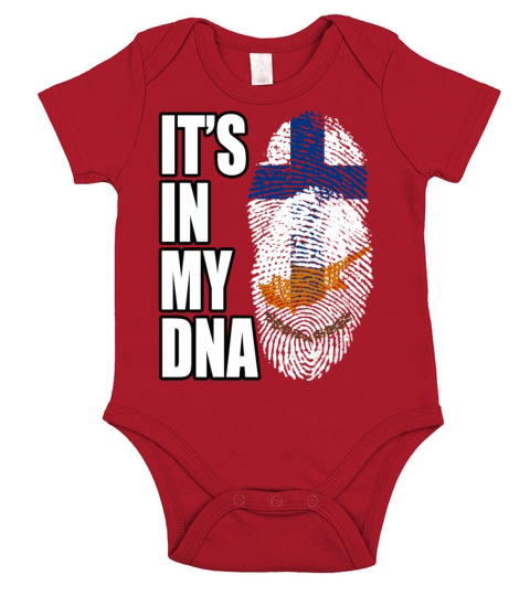 Finland And Cypriot Mix Heritage DNA Flag Short Sleeve Baby One-Piece