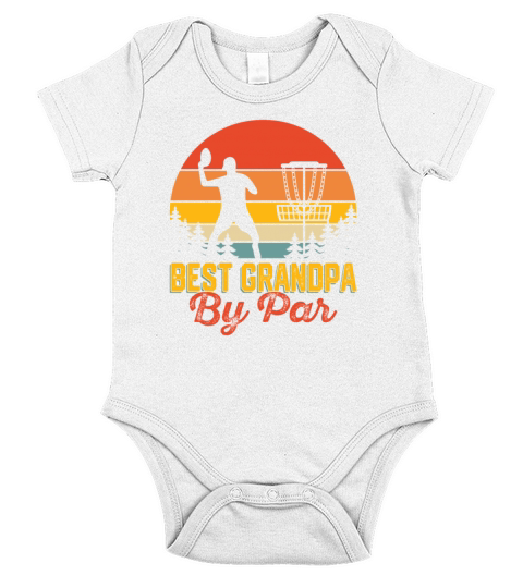 Funny Saying Vintage Best Grandpa By Par Disc Golf Short Sleeve Baby One-Piece