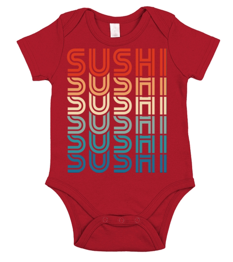 Funny Sushi Retro Vintage Carb Japanese Food Foodi Short Sleeve Baby One-Piece