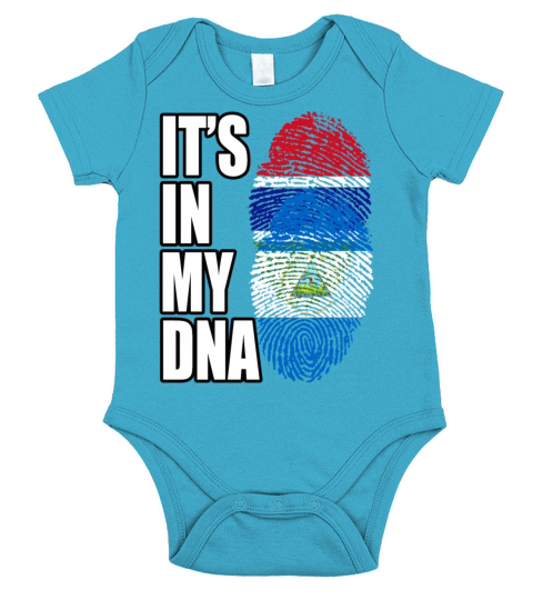Gambian And Nicaraguan Mix Heritage DNA Flag Short Sleeve Baby One-Piece