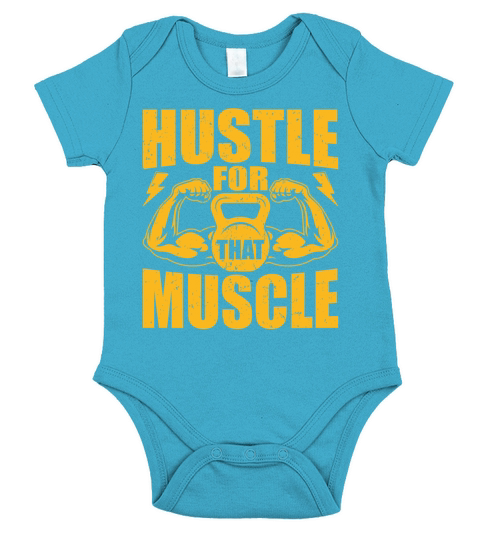 Hustle For That Muscle Workout Short Sleeve Baby One-Piece