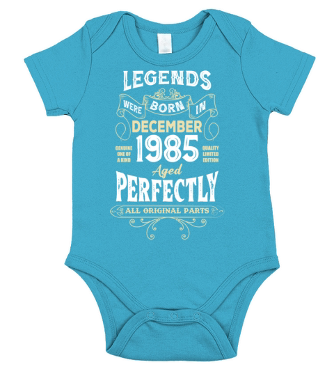 Legends Were Born In December 1985 Birthday Short Sleeve Baby One-Piece