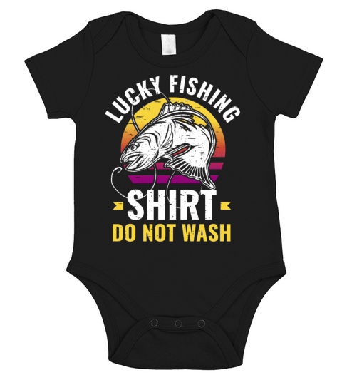 Lucky Fishing Shirt for Fish Hunter and Fisherman Short Sleeve Baby One-Piece