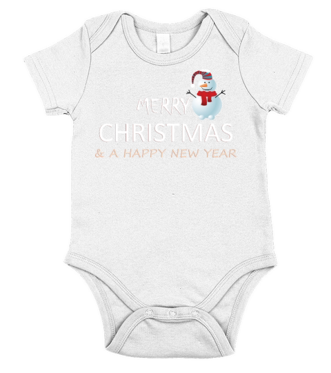 Merry Christmas And Happy New Year Short Sleeve Baby One-Piece