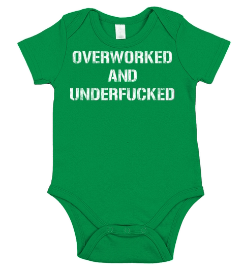 Overworked And Underfucked Vintage White Text Short Sleeve Baby One-Piece