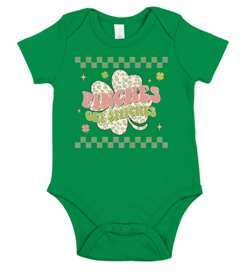 Patricks Day Pinches get stitches Short Sleeve Baby One-Piece
