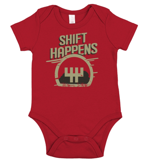 Shift Happens Race Car Sportscar Racing Tuner Gift Short Sleeve Baby One-Piece