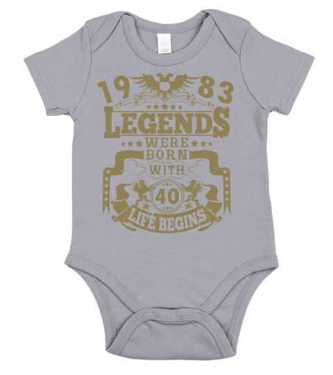The legend was born in 1983 40th birthday sayings Short Sleeve Baby One-Piece
