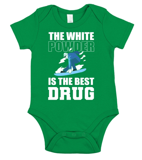 The White Powder Is The Best Drug Snowboarding Short Sleeve Baby One-Piece