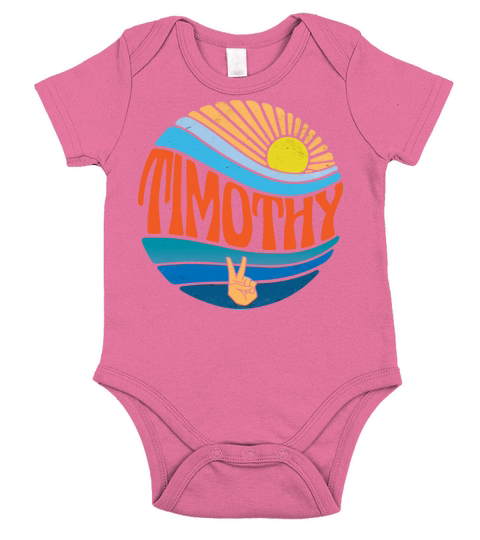 Timothy Shirt Vintage Sunset Timothy Groovy Tie Short Sleeve Baby One-Piece