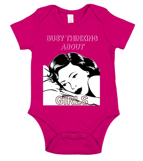 Vintage Busy Thinking About Girls Cool Design Short Sleeve Baby One-Piece